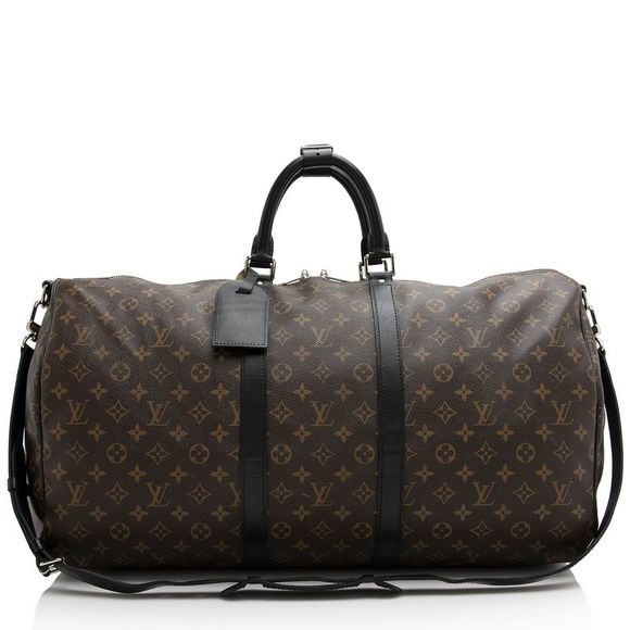 Louis Vuitton Mens Duffle Bag Keepall 55 Monogram Macassar Collection B